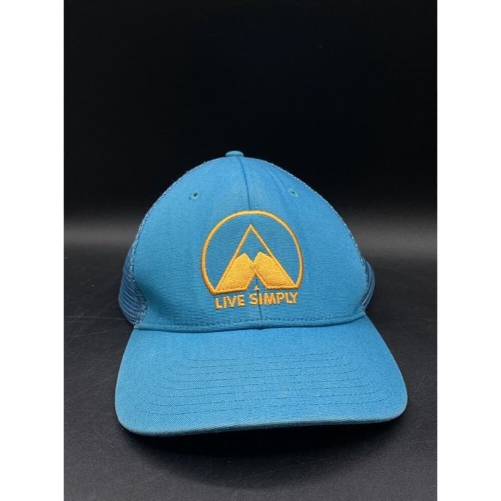 Patagonia Live Simply Mountain Hat Cap Snapback Adjustable Blue Yellow READ